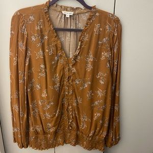 Olivia Grey Long Sleeve Pattern Top